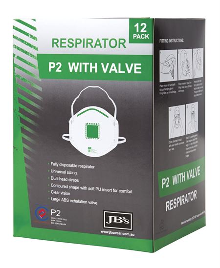 JB's P2 RESPIRATOR WITH VALVE (12PC)