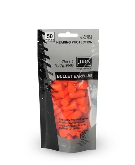 JB's BULLET SHAPED EARPLUG (50 PIECES)