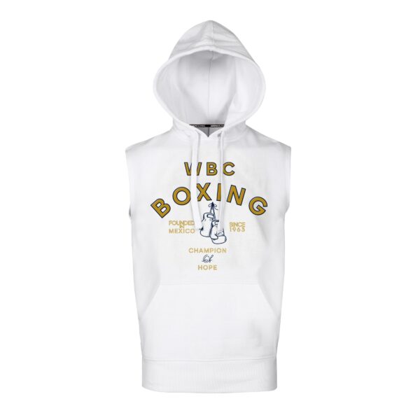 World Boxing Championship Sleeveless Hoody - White