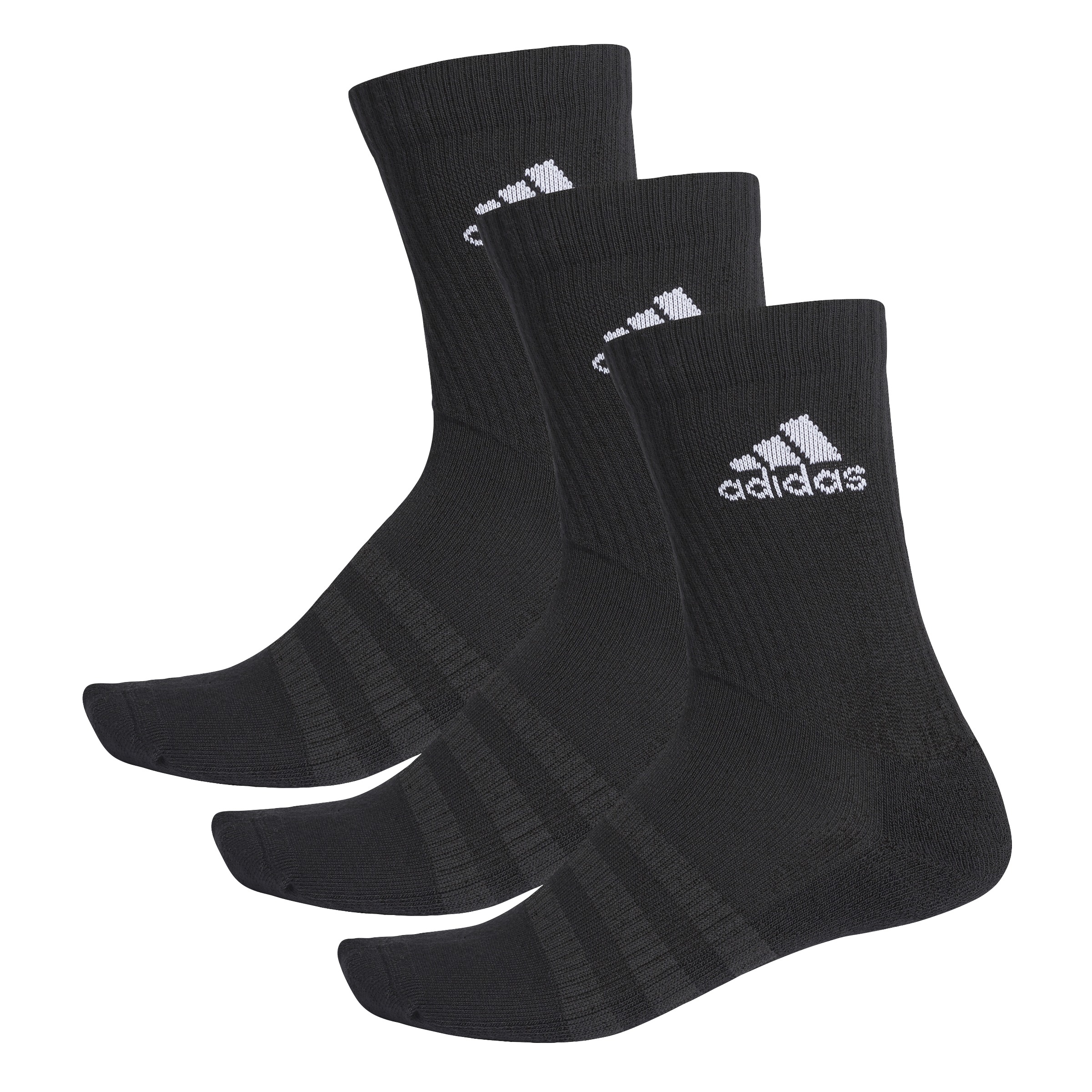 Cushioned Crew Socks 3 Pairs - Black