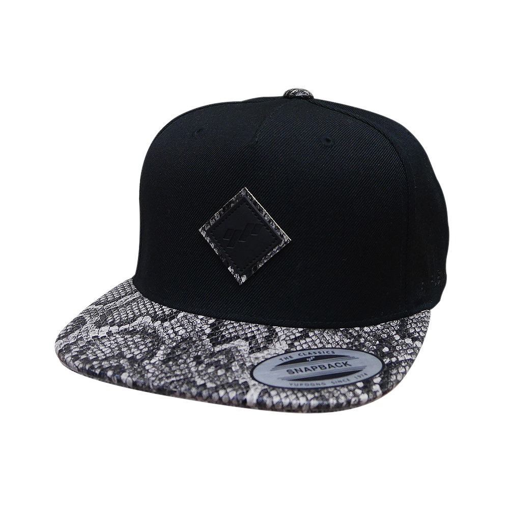 Black Snakeskin Flatpeak