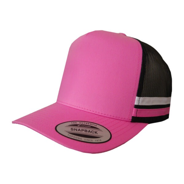 Flexfit Striped Trucker Mesh Cap - Pink