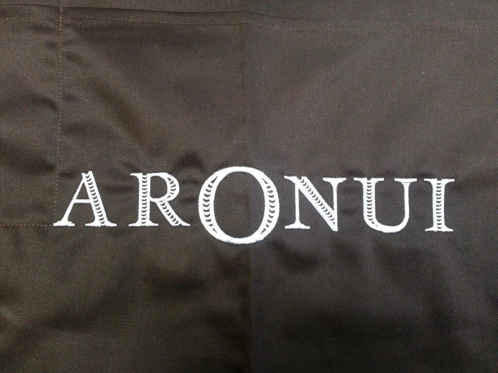 apron with custom embroidered logo