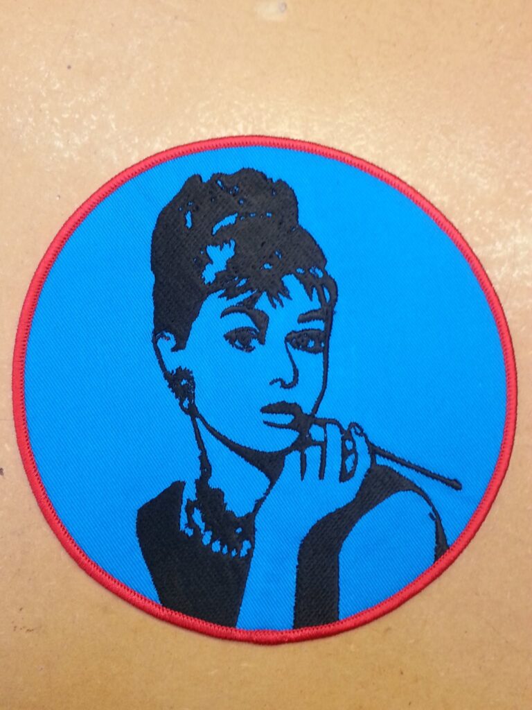 custom embroidery of Audrey Hepburn
