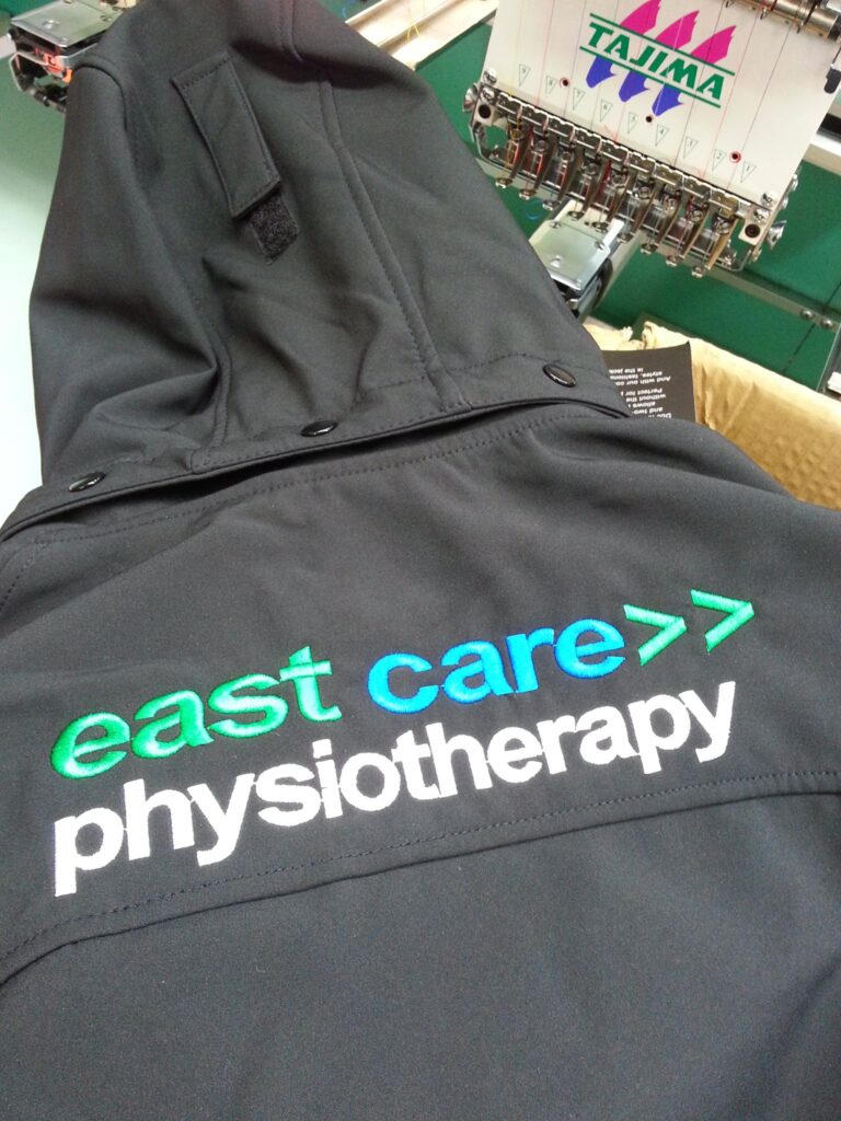 corporate branded clothing with embroidery on jacket