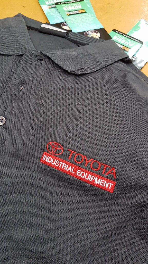 corporate branded uniform with logo on shirt