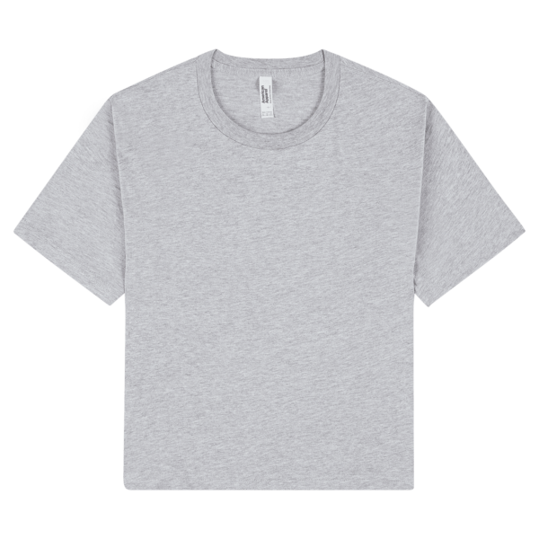 American Apparel Women's Fine Jersey Boxy T-Shirt Heather Grey