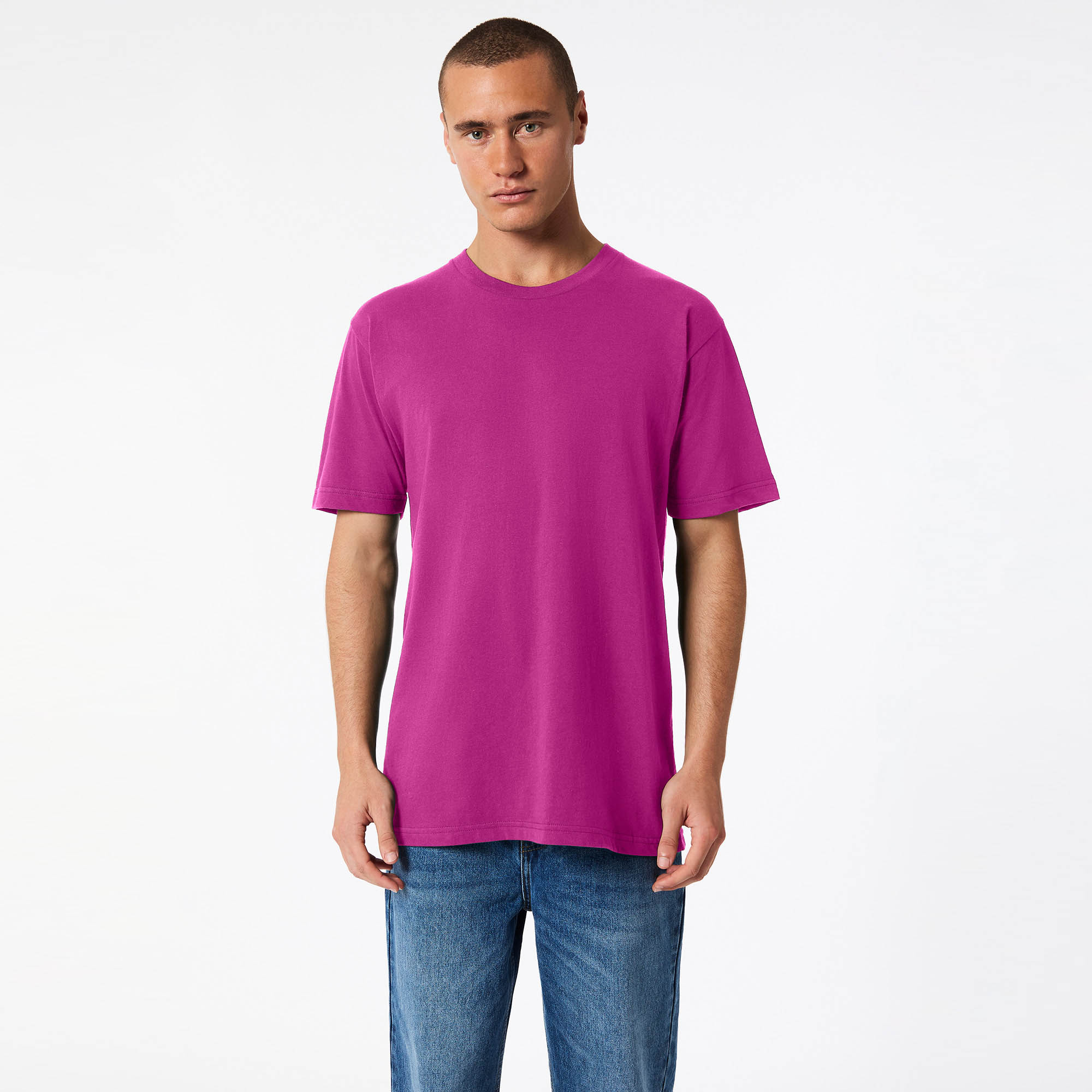 American Apparel Unisex Fine Jersey Short Sleeve T Super Pink