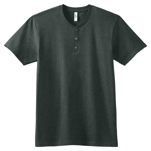 American Apparel CVC Unisex Henley T-shirt Charcoal Heather