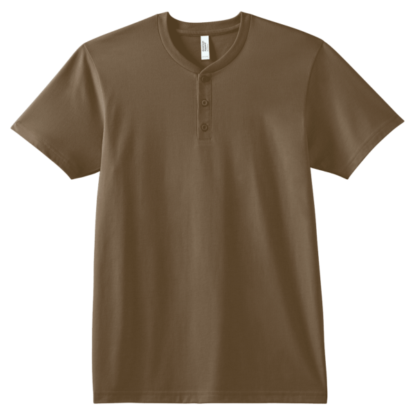 American Apparel CVC Unisex Henley T-shirt Heather Army