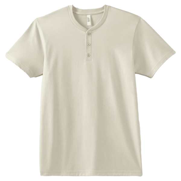 American Apparel CVC Unisex Henley T-shirt Heather Bone