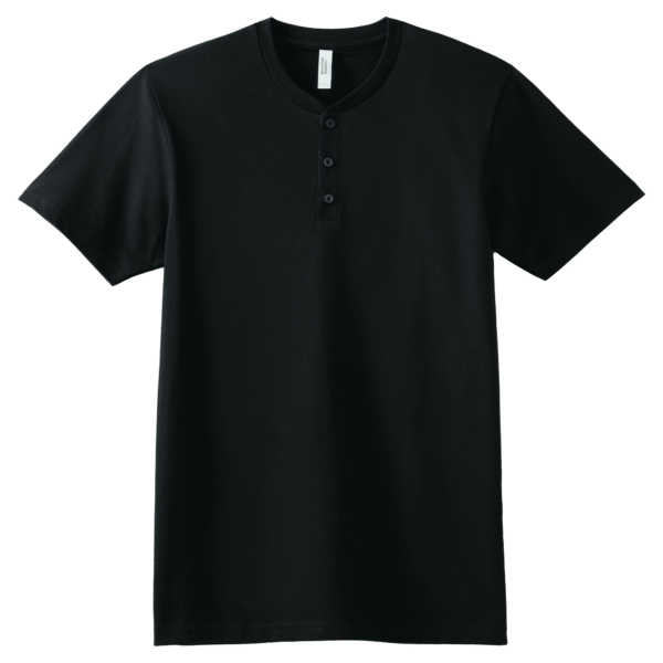 American Apparel CVC Unisex Henley T-shirt Black