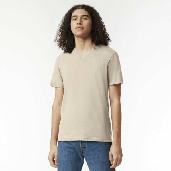 American Apparel CVC Unisex V-neck T-shirt Heather Bone