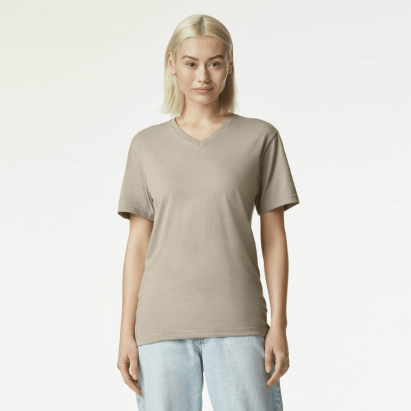 American Apparel CVC Unisex V-neck T-shirt Heather Khaki