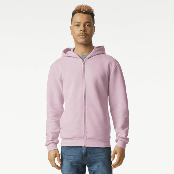 American Apparel Reflex Fleece Unisex Full Zip Hoo Blush