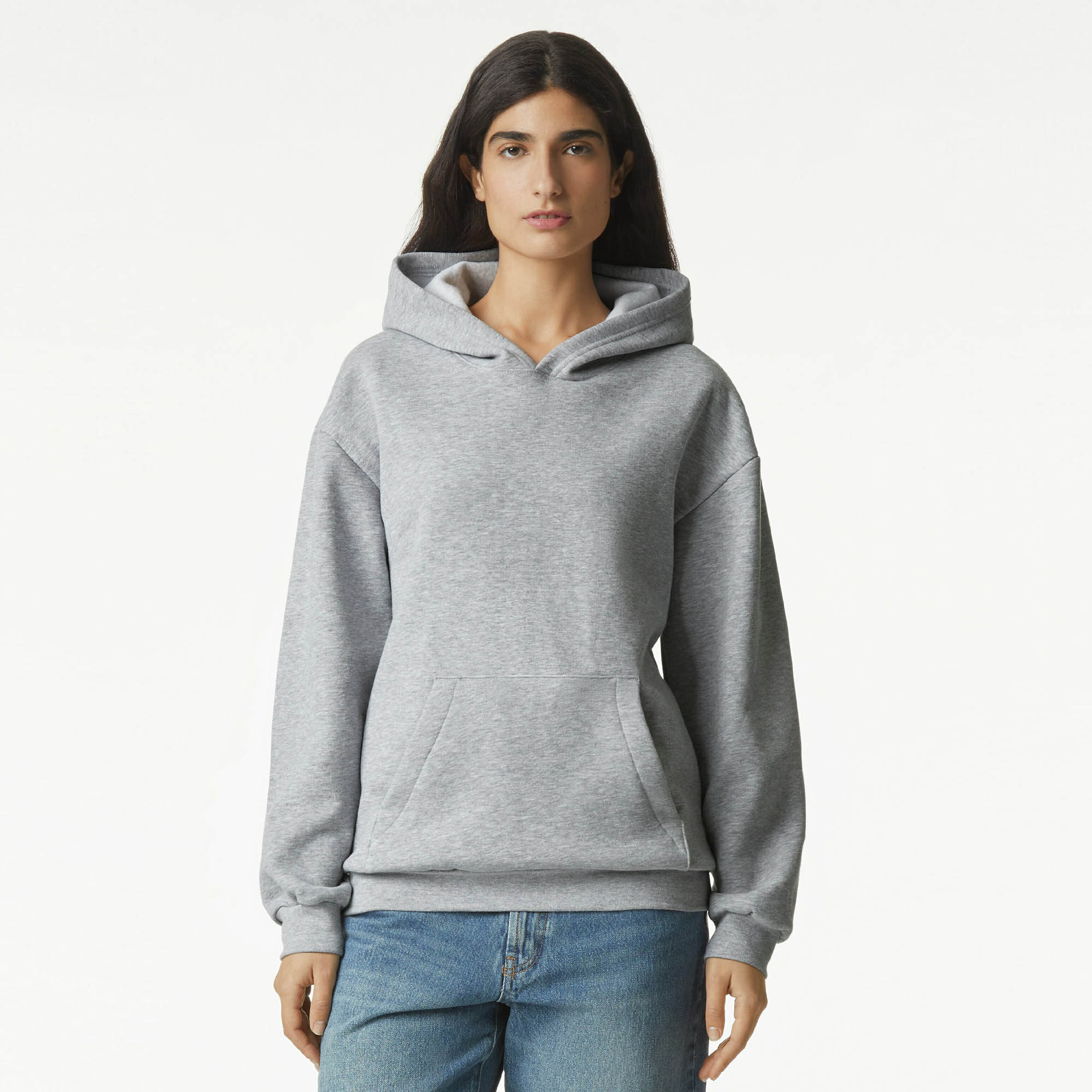 American Apparel Reflex Fleece Unisex Hooded Sweat Heather Grey