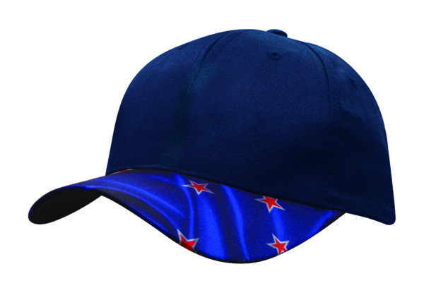 Breathable Poly Twill NZ Flag Peak Cap